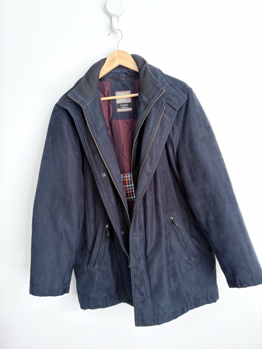 Bugatti 1923 Men’s Car Coat - Removable Quilted Liner - Large